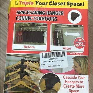 Space-Saving Hanger Connector Hooks - Black